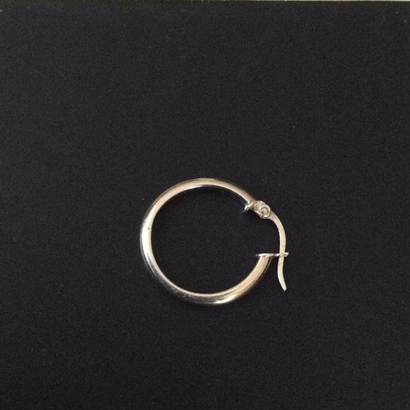 Sterling Silver Single Hoop Earring - Picture 2 of 4